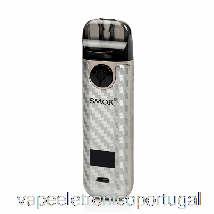 Vape Eletrônico Smok Novo 4 25w Pod Kit Prata Fibra De Carbono